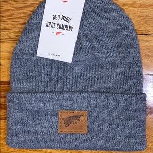 Red Wing Shoes Grey Beanie Hat Winter Stocking Gray Cap One Size Fits All - NWT